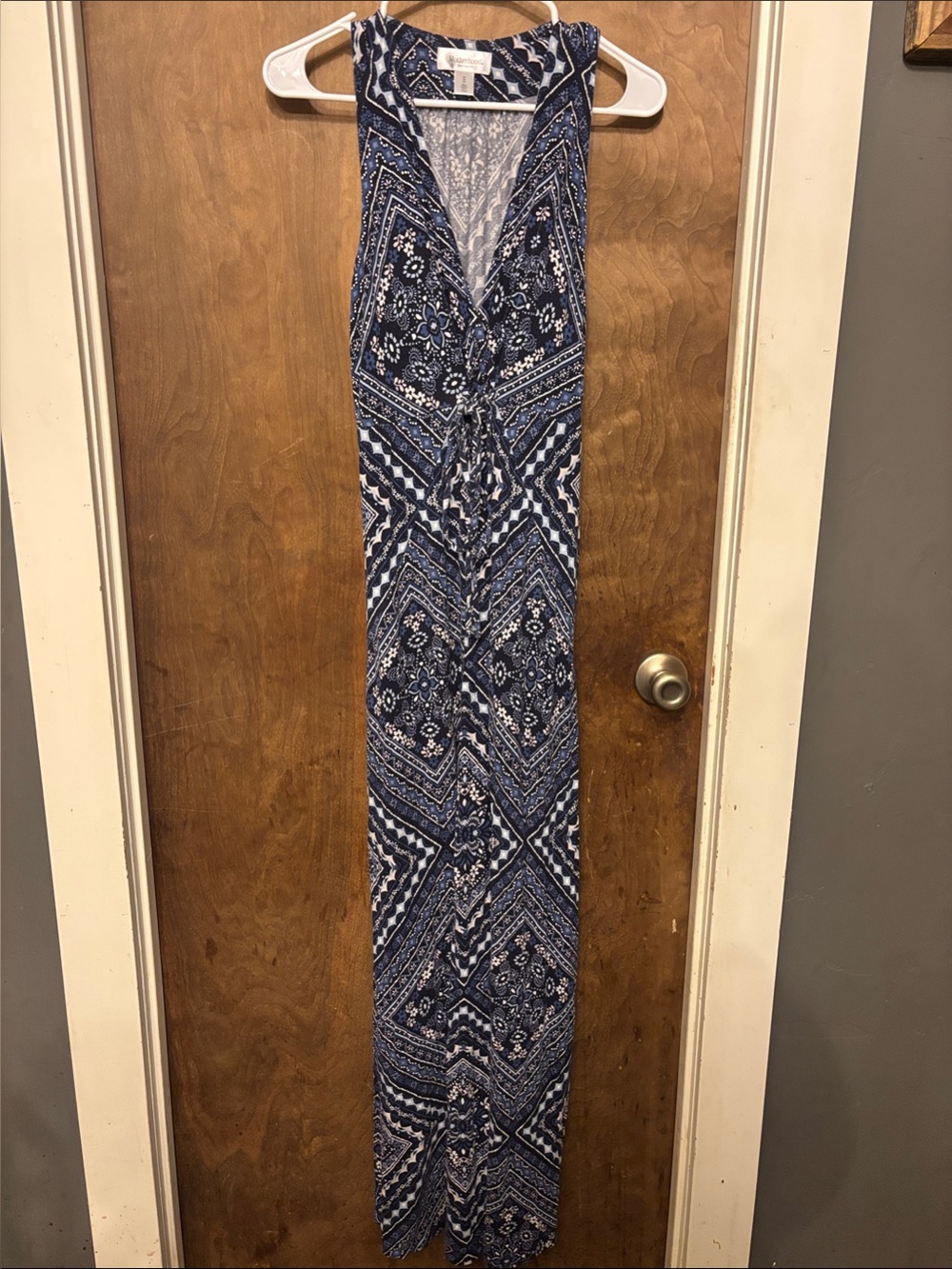 Motherhood Maternity Blue Patterned Sleeveless Maxi Dress
